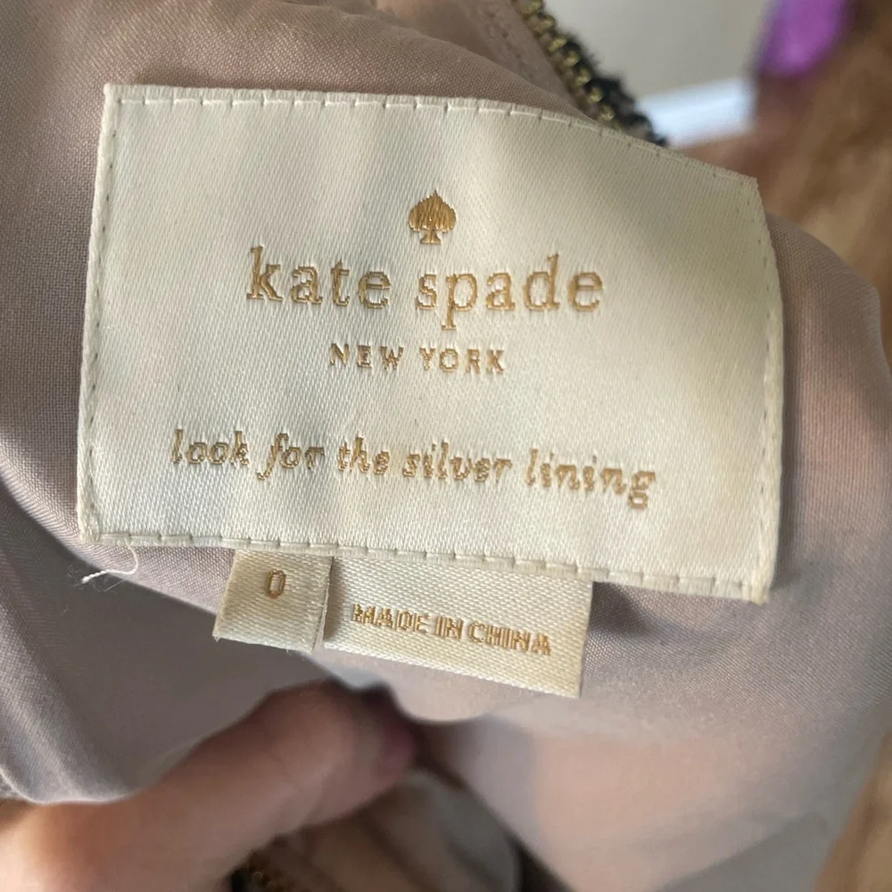 Kate Spade Black and Tan jewel neck sheath Tweed Mini Dress size 0